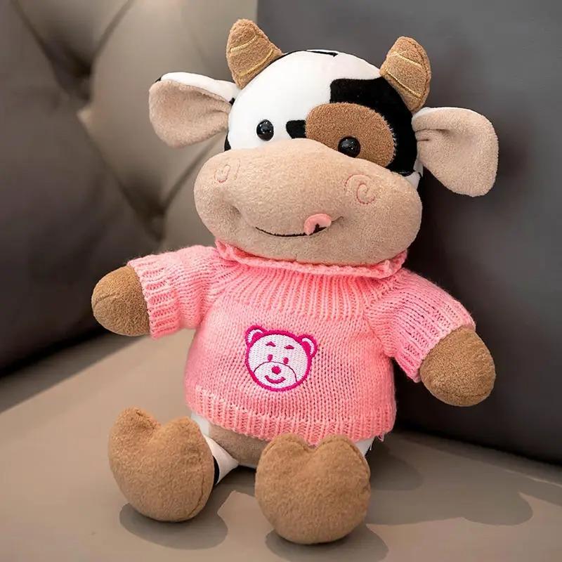 Милая плюшевая игрушка корова, мягкая игрушка животное, кукла, подарок на фестиваль, подарок на день рождения, украшение для дома, мягкие игрушки животные для мальчиков