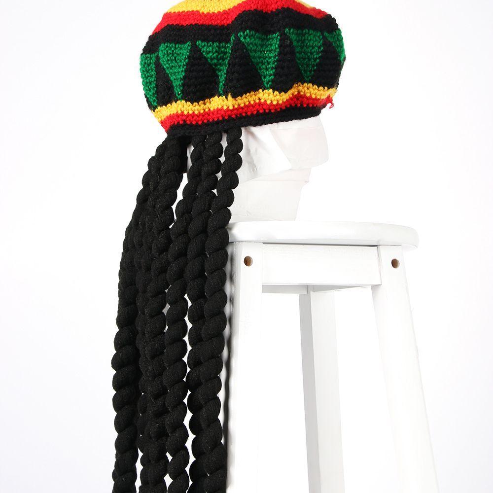 Novelty Dreadlocks Reggae Unisex Jamaican Knitted Beanies Wig Braid Hat Rasta Hair Hat
