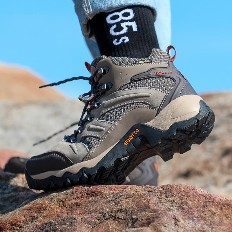 Зимние водонепроницаемые мужские ботинки на платформе, кожаные защитные рабочие мужские спортивные туфли, брендовые дизайнерские резиновые походные ботильоны на шнуровке, мужские