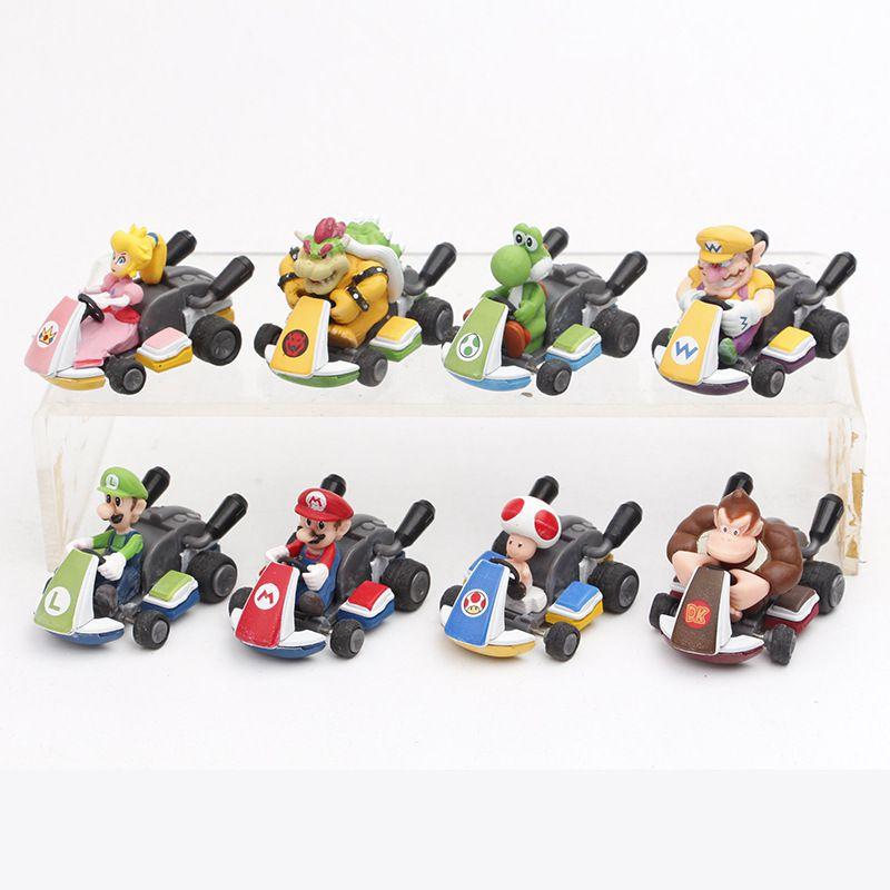 Stunning Super Mario Kart Pullback Autodoll Set With 8 High-quality Pvc Figures