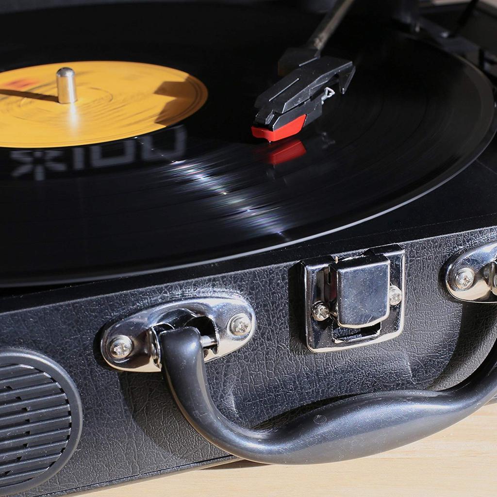 Портативный проигрыватель пластинок ION Audio, чемоданного типа, встроенный динамик, портативный, работает от батареек, транспорт для виниловых пластинок, черный