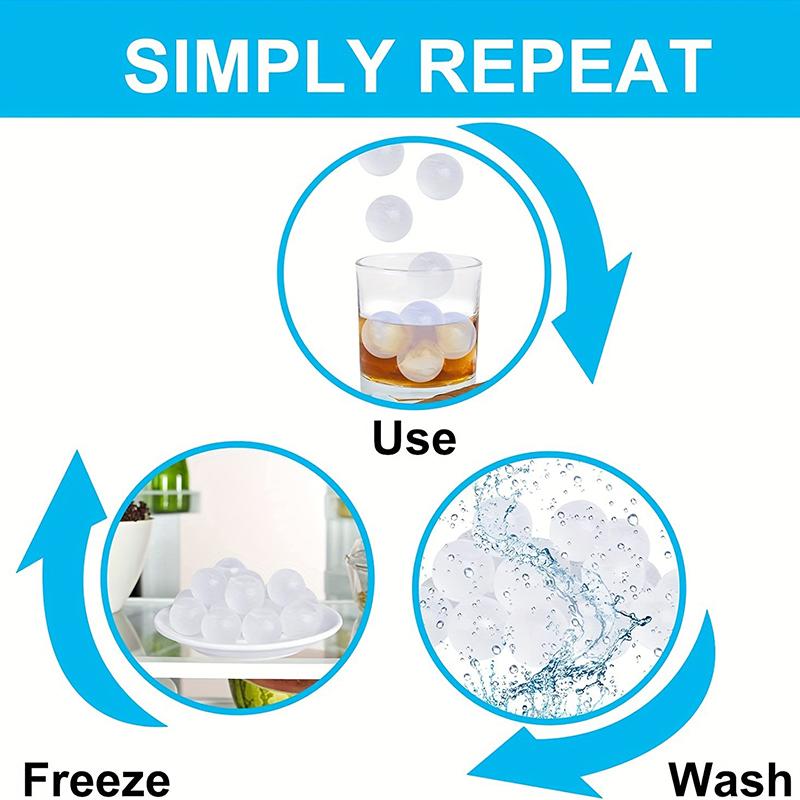 24Pcs/Set Whisky Reusable Ice Cube The Summer Wear-Resistant Rocks Whiskey Cubes Plastic Colored Balls Accessories