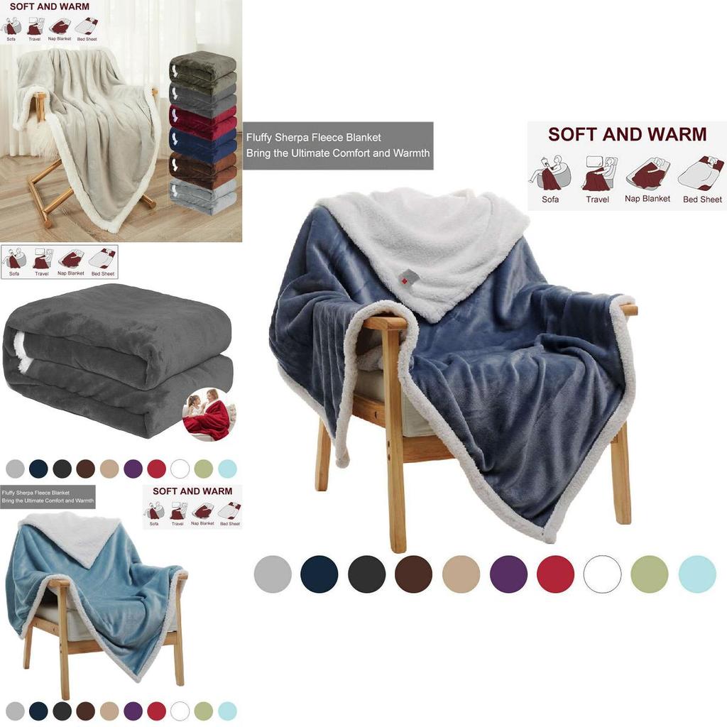 Роскошное одеяло из шерпы и фланелевого флиса, мягкое, плюшевое, теплое, утолщенное, комфортное