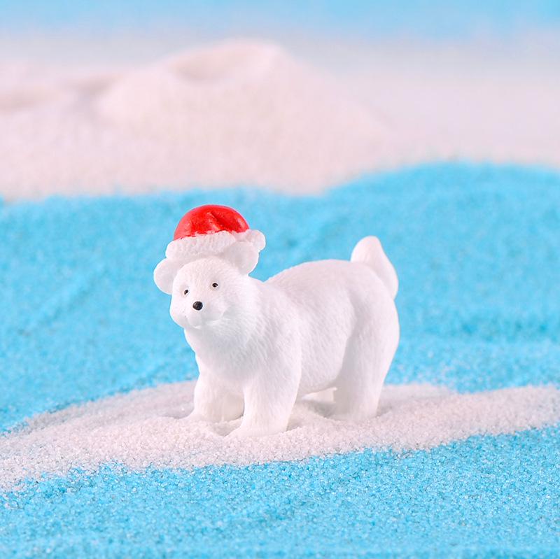 1/3pcs Miniature Christmas Polar Bear Figurines Garden Micro Snow Landscape DIY Accessories Home Decoration Desk Decoration