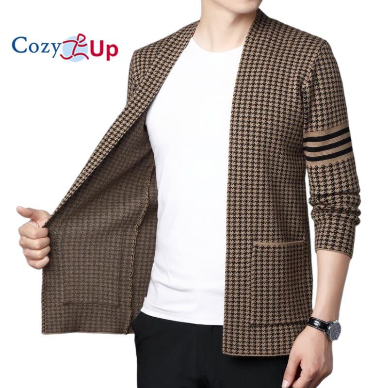 Cozy Up Knitted Cardigan Long Sleeve V Neck Single Breasted Houndstooth Loose Casual Button Down Jumper Sweater