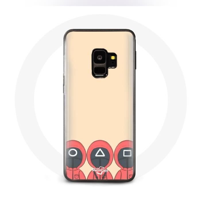 Coque pour Samsung S9 plus Squid Game Masques Triangle carré et Cercle Fan Art