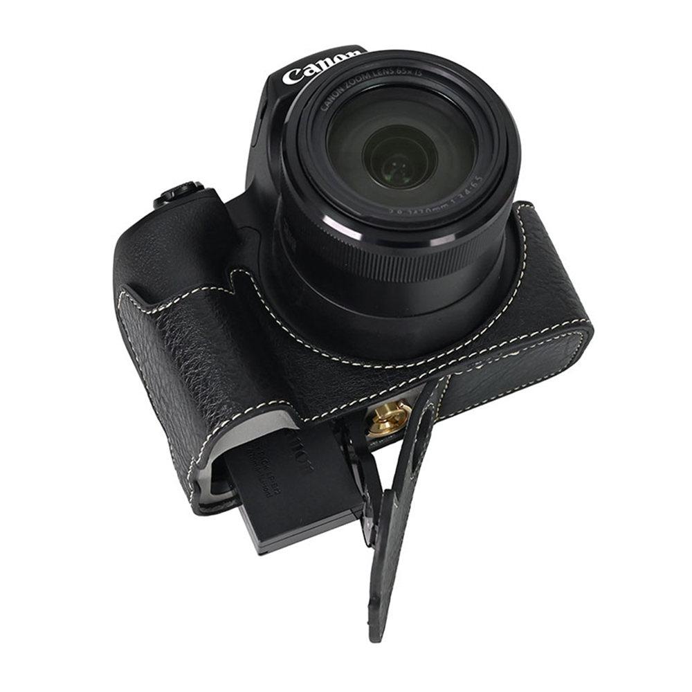 Для Canon SX70 HS Получехол для камеры из ПУ кожи SX70HS Открывающееся снизу Магнитное покрытие