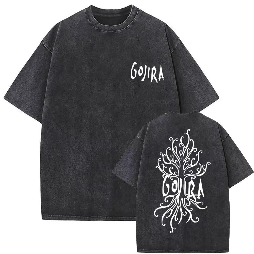 Летняя мода 2026 Модная футболка Стираная Винтажная Метал-группа Gojira Футболка От Марса до Сириуса Летающие киты Змея Графические футболки