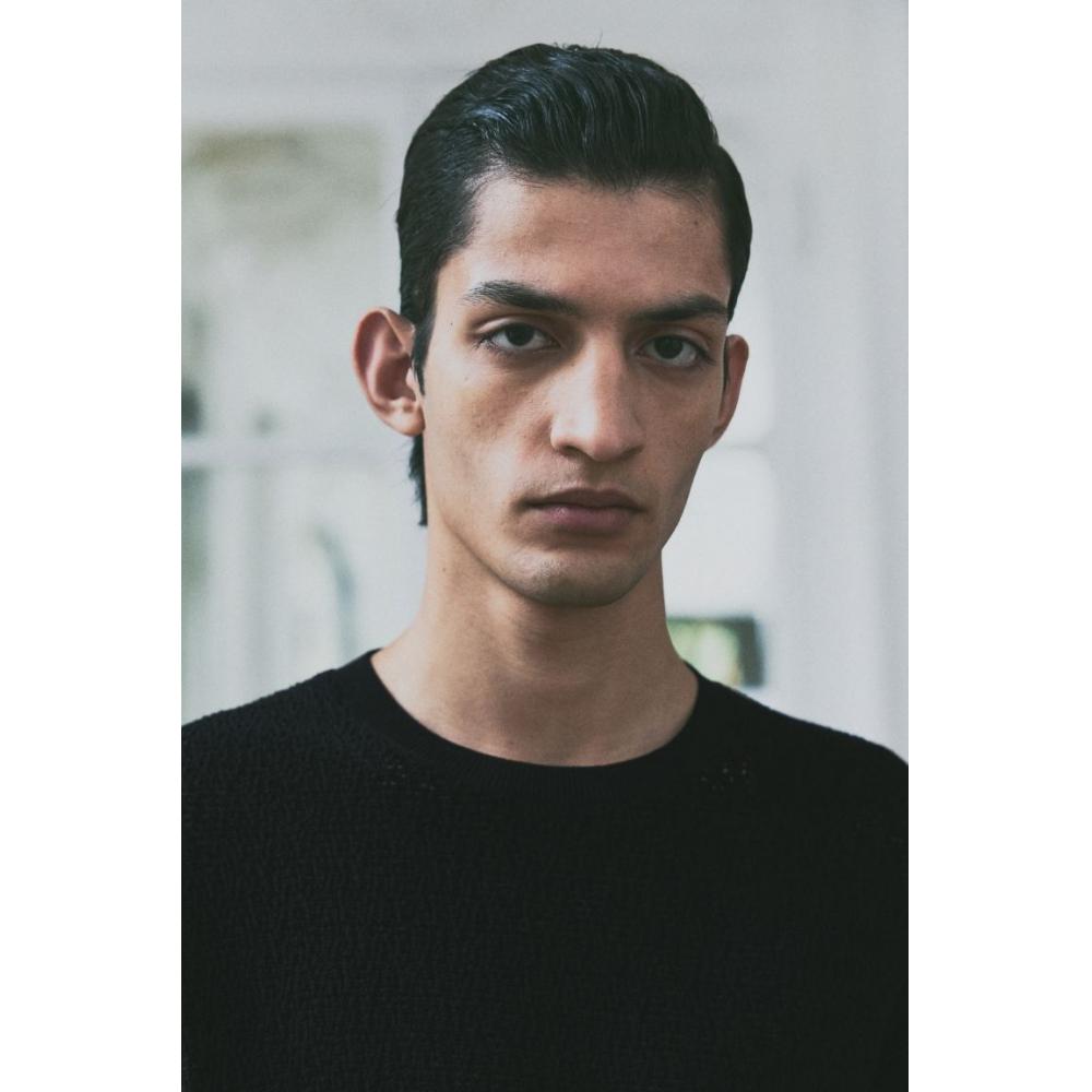 Футболка HM Regular Fit Textured Knit, черная