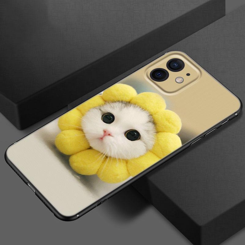 Чехол для телефона с забавным котом и собакой для Apple iPhone 13 12 Mini 11 Pro XS Max X XR 8 7 6S 6 Plus SE 2020 5S 5, мягкий черный чехол из ТПУ