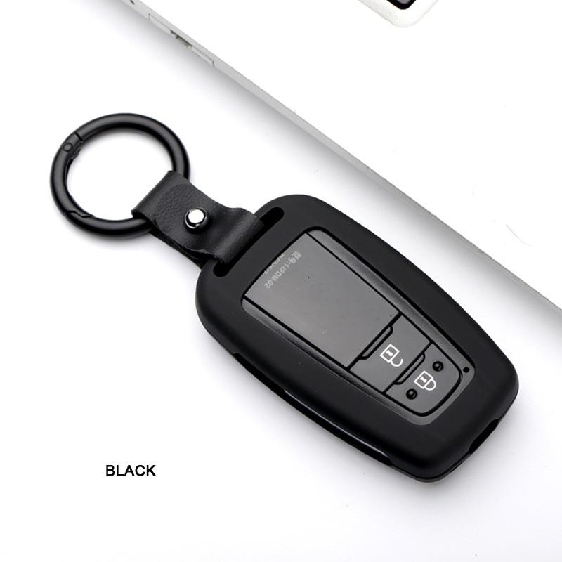 Styling Mouldings Carbon fiber Alloy Remote car Key Cover Case For Toyota CHR C-HR Prado Prius Camry Corolla RAV4 2018 2019 2020