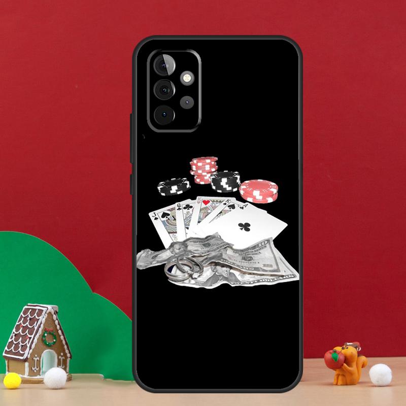 Кейс для телефона Samsung Galaxy A36 A56 A06 A13 A53 A32 A12 A22 A52 A35 A17 A16 A55 A15 A54 A34 A14 с рисунком "Туз Пик" для покера