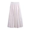 Women Summer Skirt Elastic High Waist Stitching Large Hem Skirt Solid Color Loose Fit Casual Skirt Streetwear
