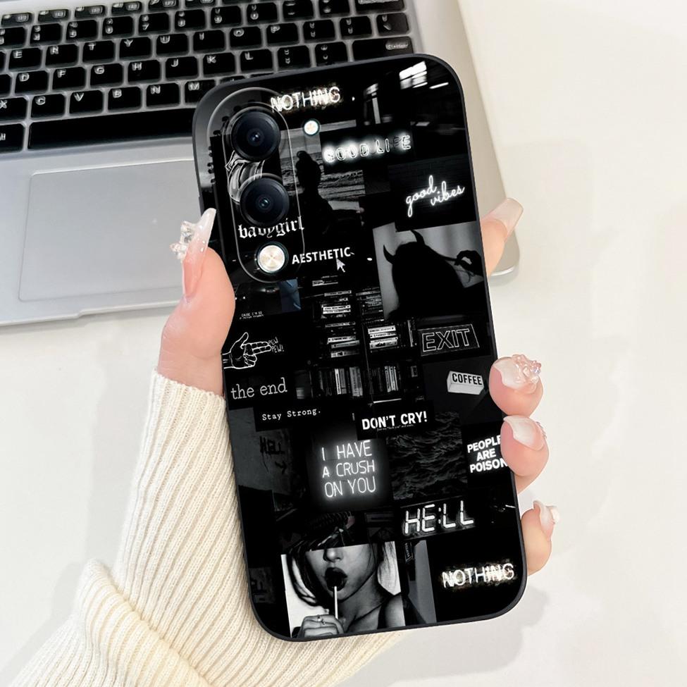 For Vivo Y04 Case V2430 Silicone Cute Cat Fashion Butterfly Flowers Love Painted Back Cover For Vivo Y04 4G Phone Case Bumper