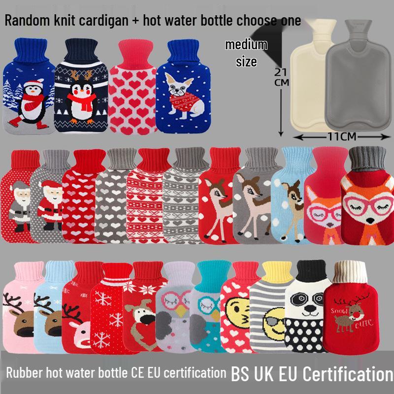 Explosion-Proof Hot Water Bottle: Rubber Design for Stomach and Feet, Long-Lasting Warmth