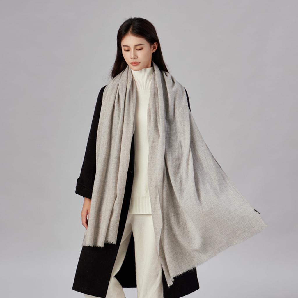 Шарф из 100% шерсти Весенне-осенний женский высококачественный новый однотонный шелковый шарф литературный и ретро шаль женский шарф