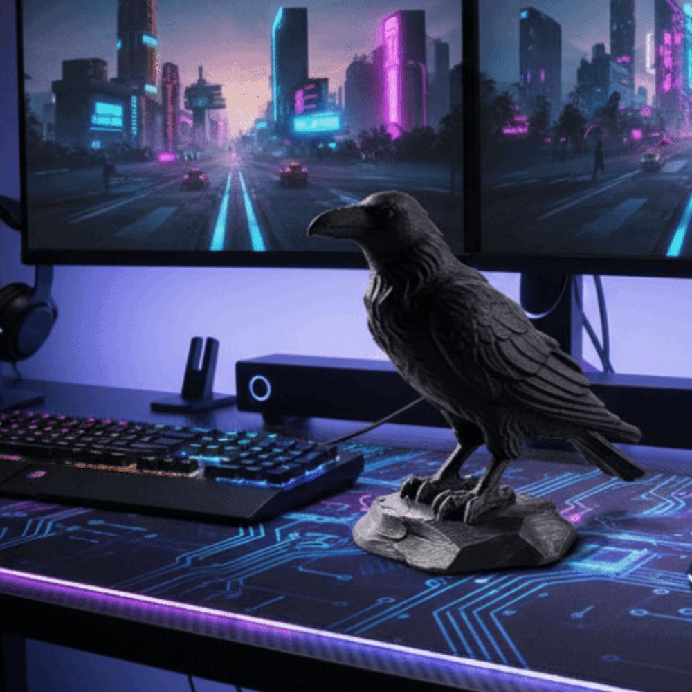 Raven Prop Crow Statue Crafts Gothic Style Bird Ornaments Craft Simulation Crow Model Balcony