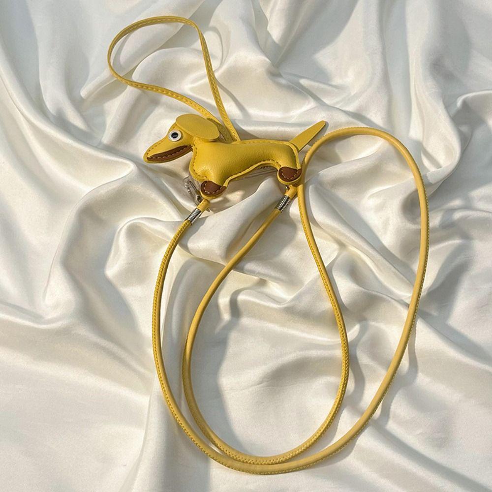 Ремешок для мобильного телефона из искусственной кожи с таксой, защита от потери телефона, ремешок с зажимом для девочки, подарки