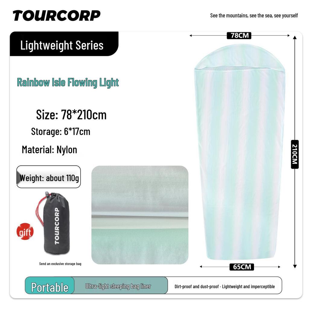 Легкий летний вкладыш в спальный мешок для улицы - Портативный, Тонкий, Пятноустойчивый, Белый, Без пуха.