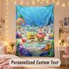 Custom Personalized Tapestry,SpongeBob Print Custom Name Text Wall Art Hanging for Bedroom