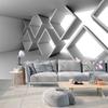 3D цементная стена геометрические здания расширение пространства настенная роспись спальня диван абстрактные 3D обои