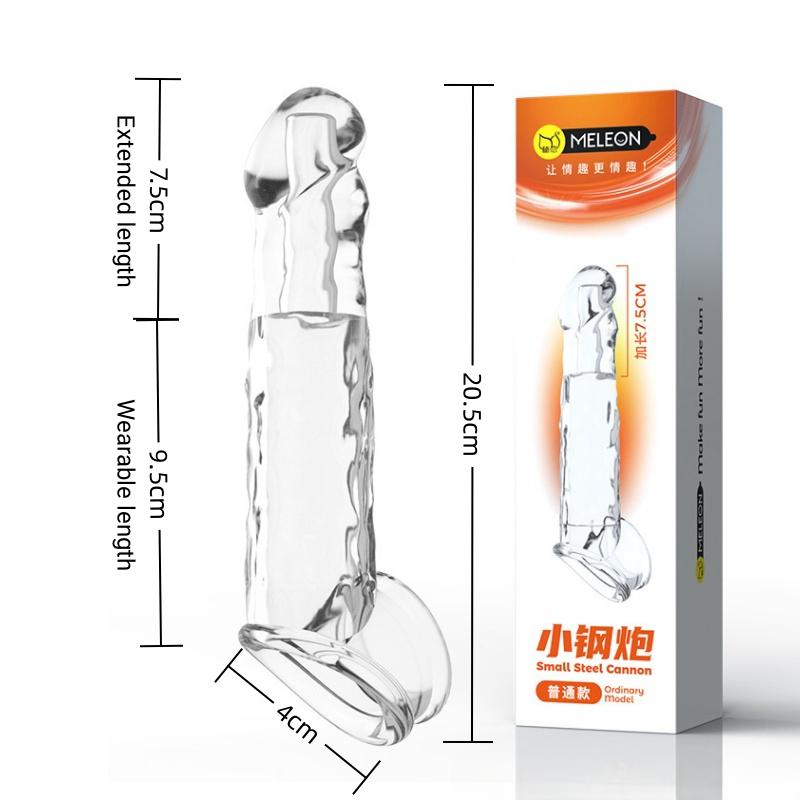 Вибратор с рукавом, кольцо для пениса, прозрачный многоразовый рукав для пениса, кольцо для пениса, удлинитель, увеличитель пениса, увеличитель члена, секс-игрушка для пар