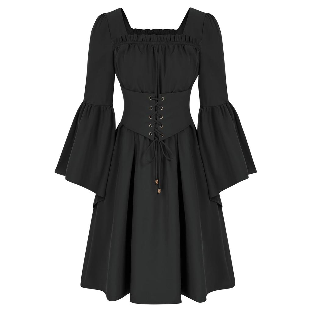 Женское однотонное узкое платье с разрезом на бретельках и завязками