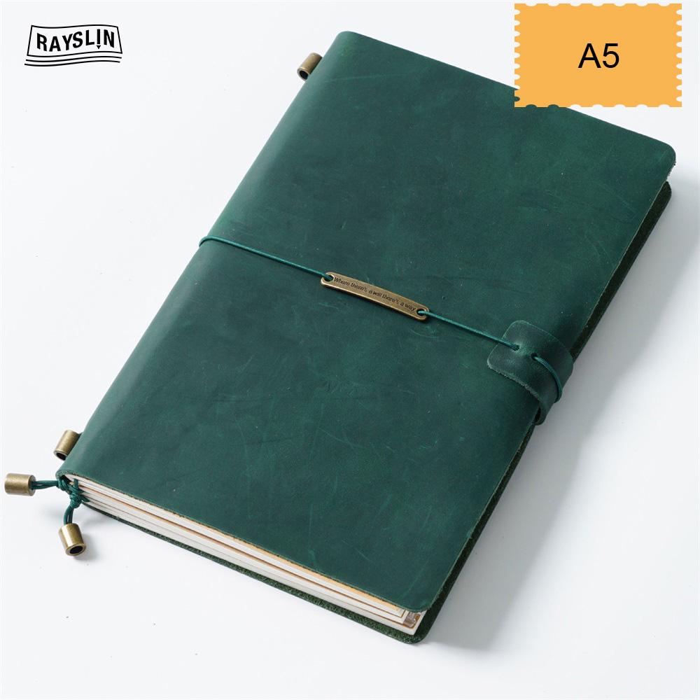 7 Colors 4 Sizes Travel Journal Genuine Leather Cover Handmade Notebook DIY A5 Diary Office School Note Book Free Embossing Name