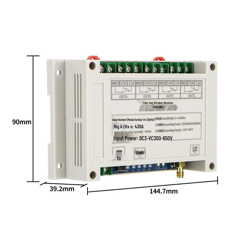 Четырехканальный переключатель с дистанционным управлением 12В-48В 30А с обучающим кодом