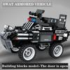 Игрушечный бронированный автомобиль SWAT времен Второй мировой войны, армия, солдаты, городская полиция, собранный из строительных блоков, кирпичиков, подарок для детей и автолюбителей.