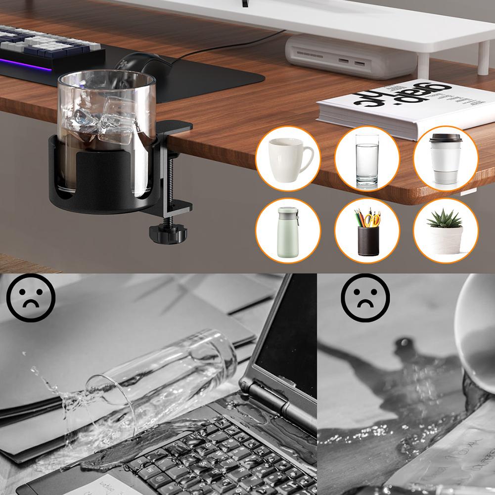 Металлический держатель для стаканов на стол, предотвращающий проливание, офисный настольный держатель для кружек, большой зажим-держатель для стаканов на стол для удержания кофейных чашек, бутылок с водой