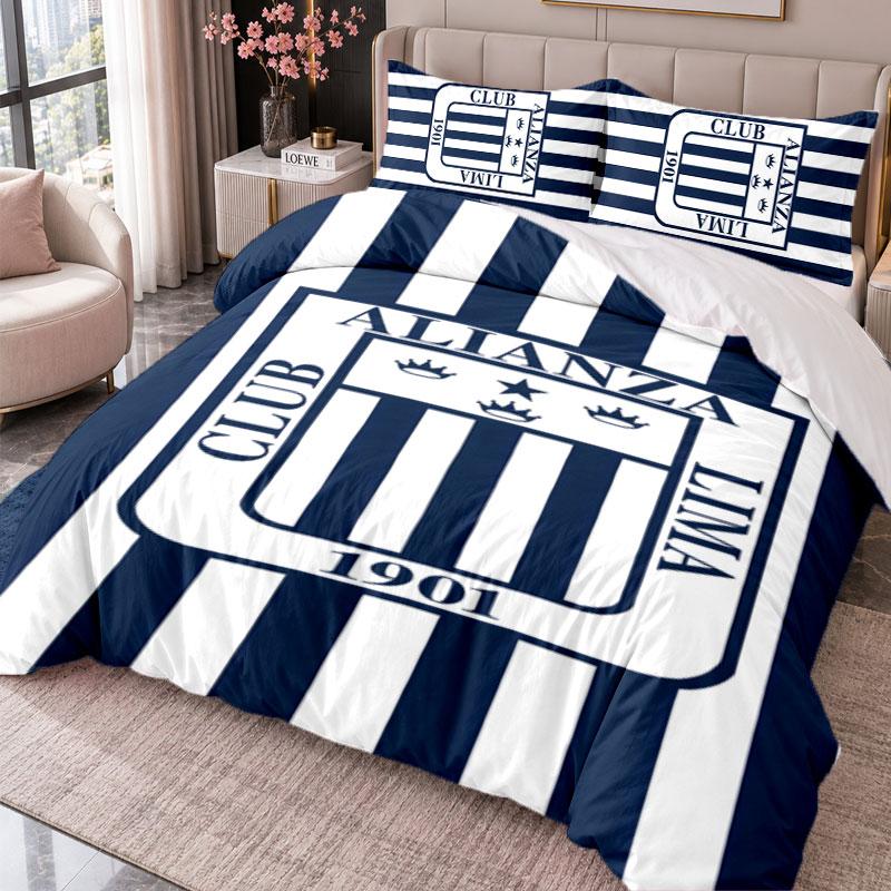 Alianza Lima 3Pcs Bedding Set Duvet Cover With Two Pillowcases For Bedroom Home Decoration