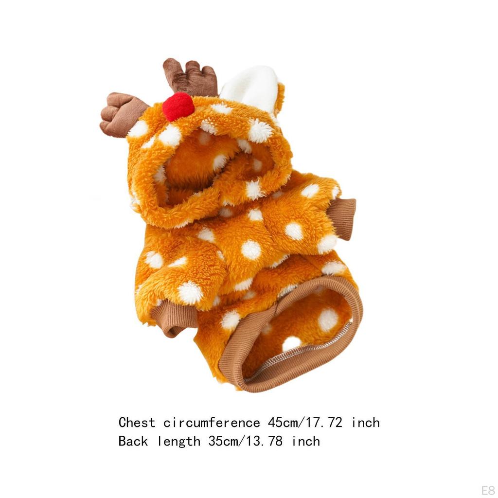 Christmas Apparel for Pets, Dog And Cat Pajamas with Reindeer Theme