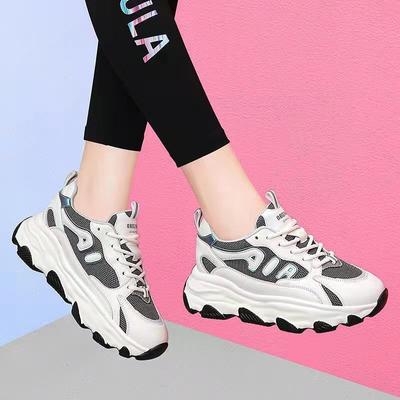 Новая весенняя женская обувь, обувь на внутренней платформе с повышенной платформой, уличная спортивная обувь, корейская модная повседневная обувь, женская старая обувь