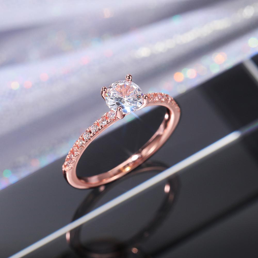 Huitan Wedding Band Eternity Rings Women Brilliant Round Zirconia Luxury Engagement Rings Thin Elegant Female Zircon Drop Ship
