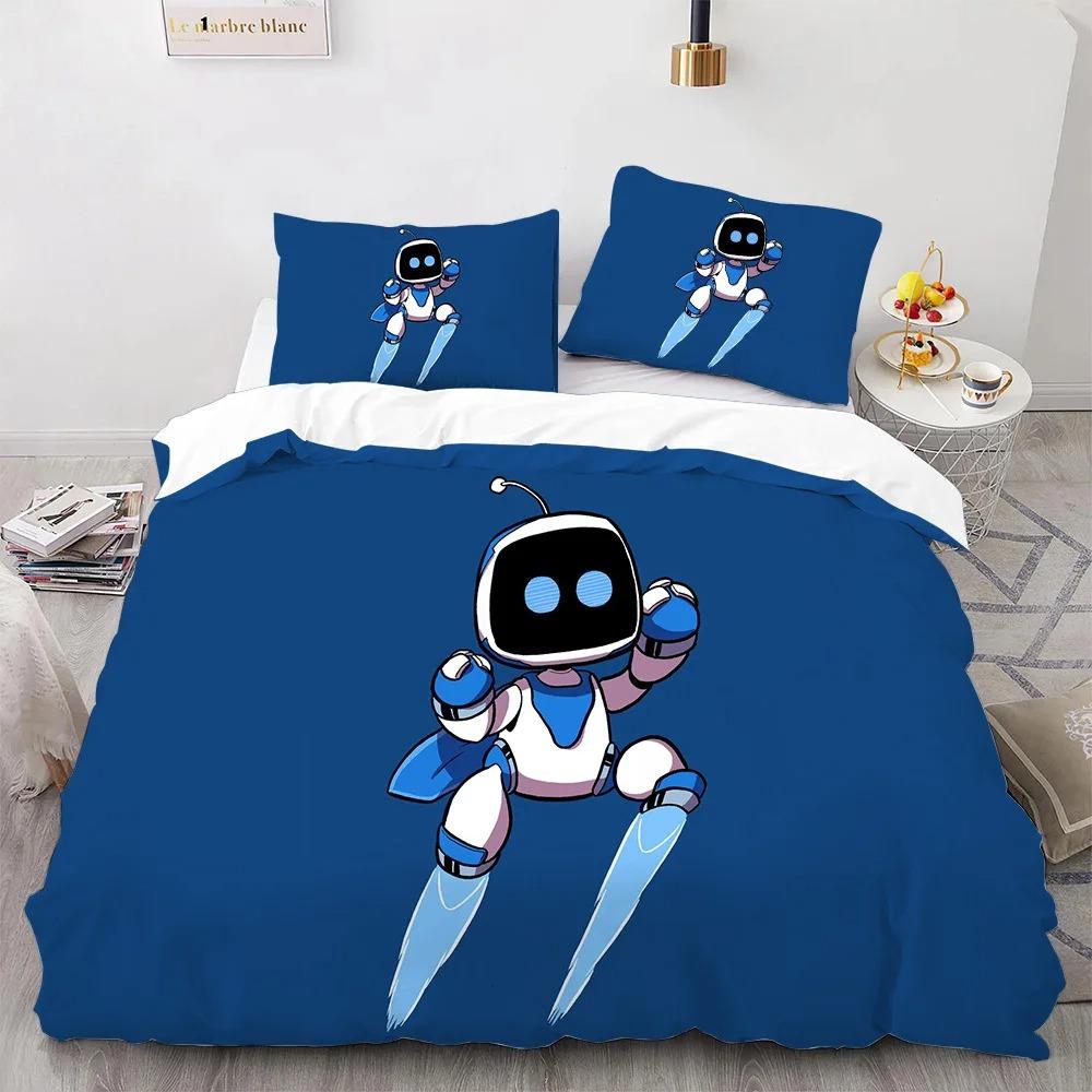 Astro Bot Cute Cartoon Bedding Set Duvet Cover Pillow Case Single Double King Size Adult Boys Bedroom