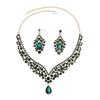 1 Set Necklace Earrings Set Rhinestone Necklace Earrings Prom Wedding Party Bride Symmetric Dangle Earrings Formal Occasions Neck Jewelry Set