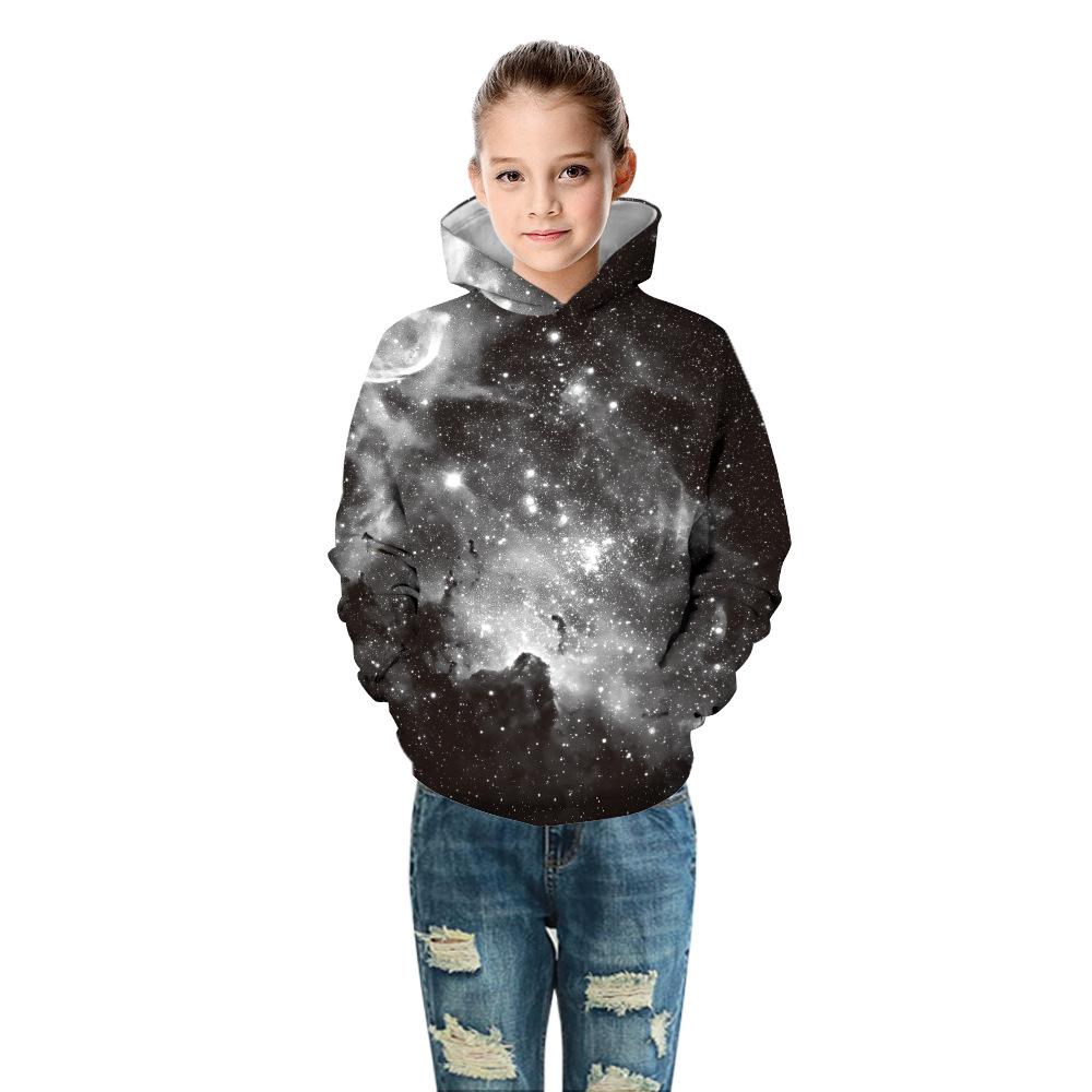 Осень Зима Детские Толстовки Пальто 5-14 лет Мальчики Девочки Толстовки с Капюшоном 3D Принтом Детские Свитшоты Детские Подростковые Спортивные Топы Пуловер