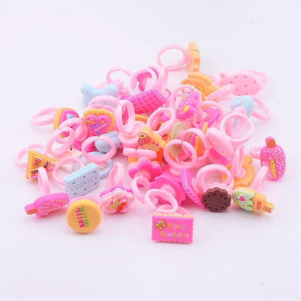 36 шт. набор колец-цветков из смолы розовое детское кольцо принцессы для девочки