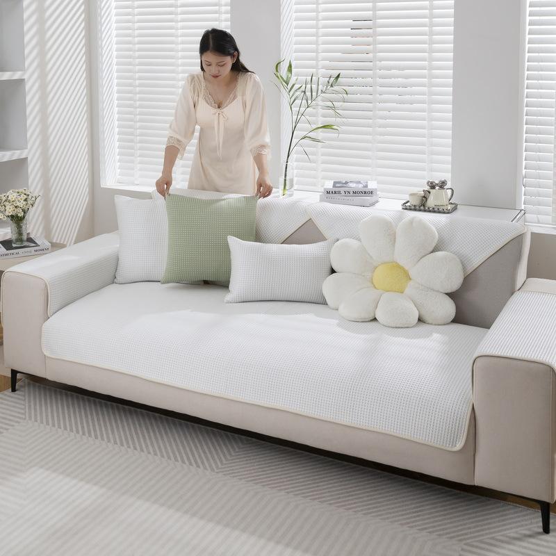 Ice Silk Sofa Cushion Summer Mat Seat Cushion New Sofa Cover Non-Slip Backrest Armrest Cover