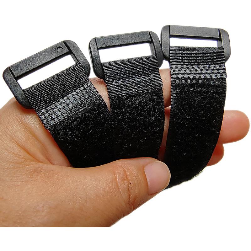 Self-Adhesive Black Nylon Hook & Loop Cable and Luggage Straps for Battery Bundling