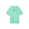 Adidas Neo Logo Print Crew Neck T-Shirt Unisex Tops Green HS8840