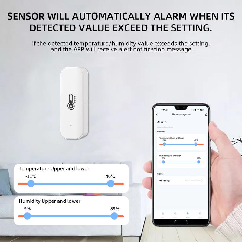 Tuya Smart WIFI Датчик температуры и влажности Крытый гигрометр Термометр Smart Life Control Поддержка Alexa Google Assistant