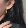 Titanium Steel Minimalist Round Bead Hoop Earrings - Fashionable, Colorfast Ear Cuffs for Women