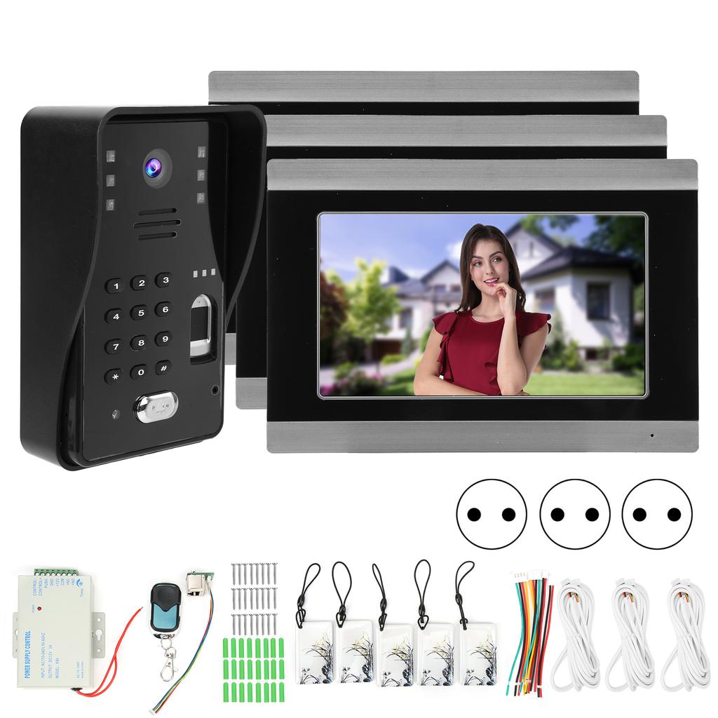 7in WiFi Video Doorbell Wired 3in1 Password with IC Fingerprint Access Control for TUYA Wifi APP