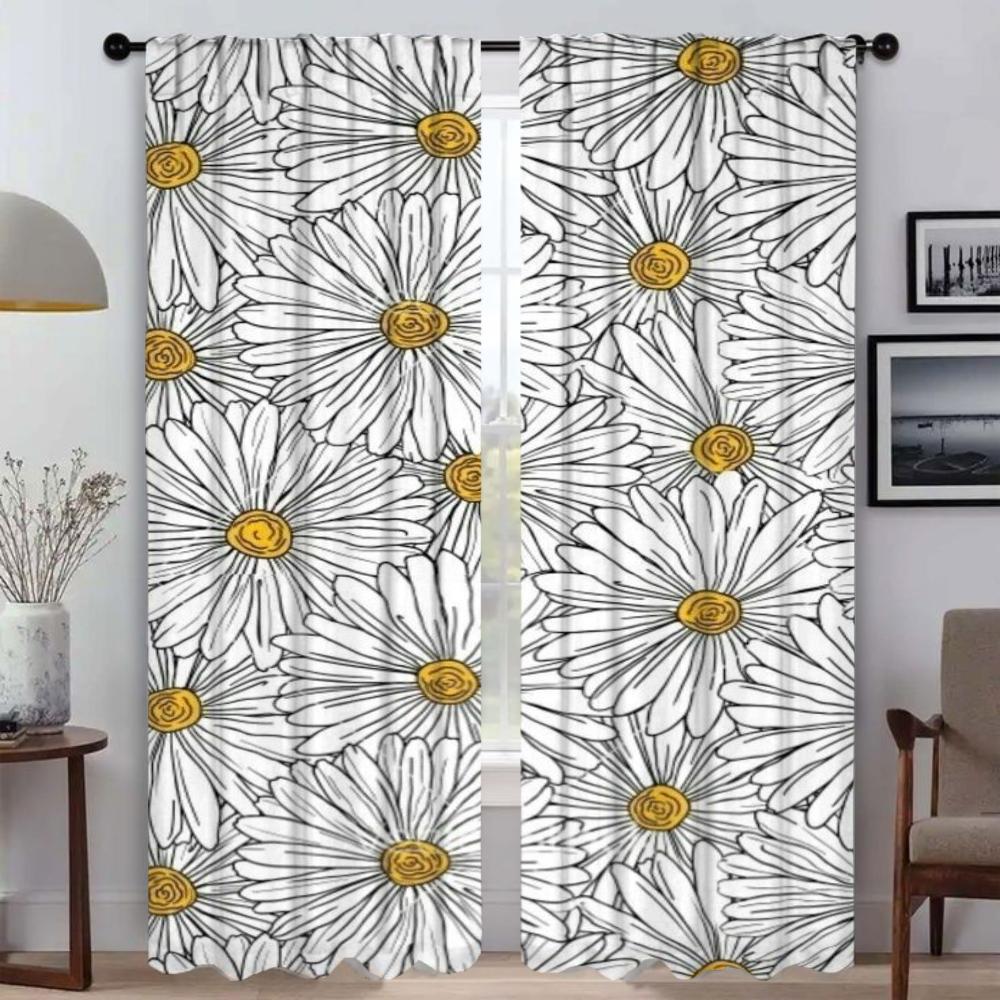 Домашний интерьер Шторы для камеры Цветочные затемняющие шторы для комнаты 2 Панельные жалюзи Разделение Хэллоуин Украшения Гостиная Кухня