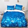 3D Snowflake King Queen Duvet Cover Romantic Purple Snow Landscape Bedding Set For Kids Teens Adults Christmas Soft Quilt Cover
