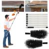 10.1ft Gutter Cleaning Brush, Gutter Cleaning Tool, Roofing Guard Cleaner Tool with Telescoping Extension Pole, Easily Remove Leaves and Debris from T