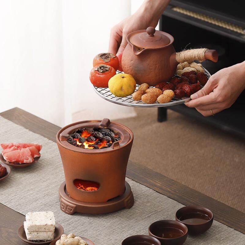 Retro Volcanic Rock Hearth Tea Kettle & Stove Set