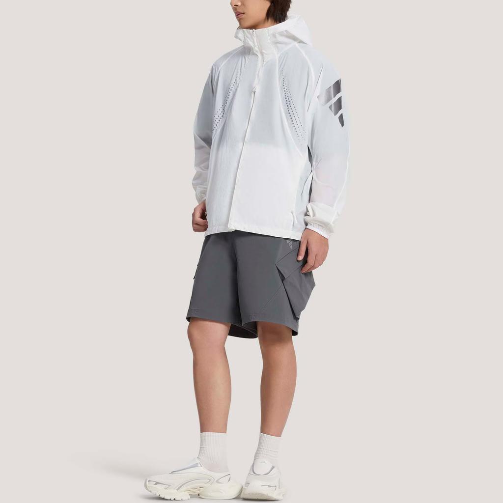 Adidas FOS Jackets Men's Bright White Hooded Thin Other KW0104